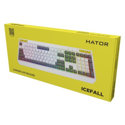 9. Hator Icefall white membrane gaming keyboard (black and white keys)