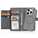 2. Dux Ducis Lawa iPhone 16 Pro Leather Case with Detachable Magnetic Wallet - Gray