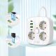 3. Tech-Protect PCS3X4 power strip, 3 sockets, 2xUSB-A, 2xUSB-C 200 cm - white