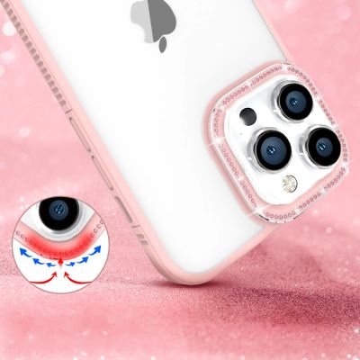 4. Kingxbar Sparkle Series case iPhone 13 Pro Max with crystals back cover pink