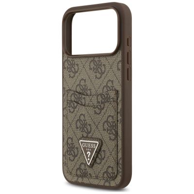 6. Guess 4G nauble Card Triangle Case for iPhone 18 Pro Max / 17 Pro Max – brown