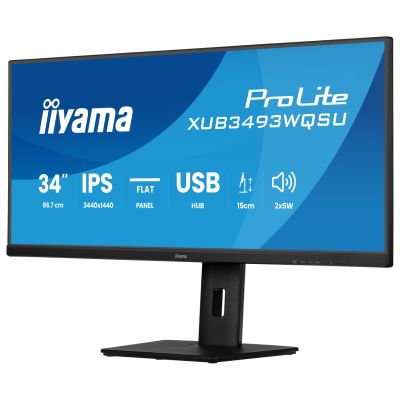 17. iiyama XUB3493WQSU-B6 34" UW IPS-panel 3440x1440 120Hz 21:9 400cd/m 1000:1 1ms