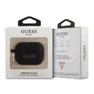 3. Guess Silicone Glitter Case for AirPods Pro - Black