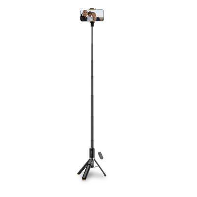 2. Tech-Protect L08S Bluetooth Selfie Stick with Remote Control, Tripod up to 141cm - Black