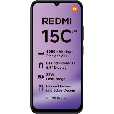 2. Xiaomi Redmi 15C 5G Dual Sim Smartphone 4GB RAM 128GB - Midnight Black
