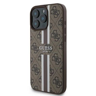 2. Guess 4G Printed Stripes MagSafe iPhone 16 Pro Case - Brown