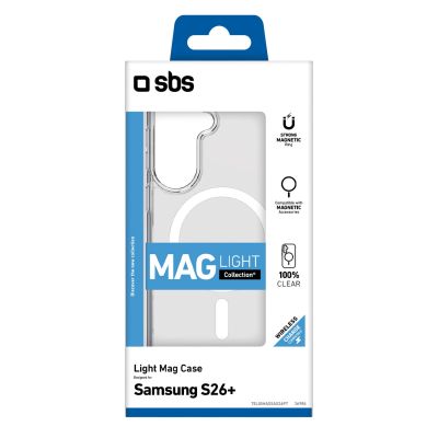 2. SBS Light Mag Case for Samsung Galaxy S26 Plus Compatible with MagSafe - Transparent