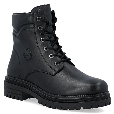 8. Women's leather ankle boots, insulated, black, Rieker Y3103-00