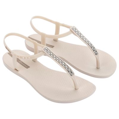 7. Ipanema Sandal Class women's beige flip-flop sandals with rhinestones