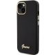 2. Guess Silicone Script Metal Logo & Frame case for iPhone 15 - black