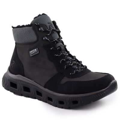 Rieker M6023-45 ultra-light waterproof women's ankle boots in black