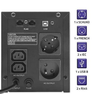 28. QOLTEC UPS LINE INTERACTIVE | MONOLITH | 1500VA | 900W | LCD | USB