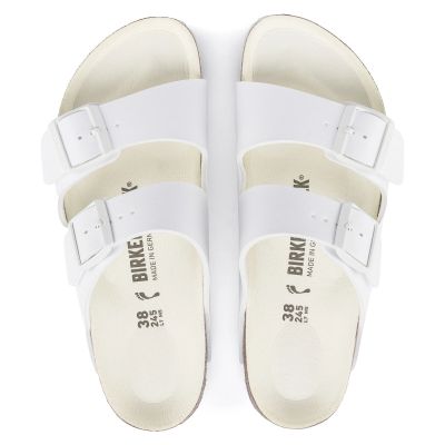 7. Birkenstock Arizona Birko-Flor Regular Women's/Men's Slides for Wide Feet for Summer, White (1019061)