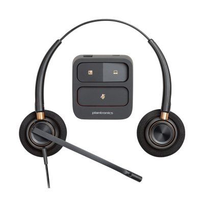 21. Poly EncorePro HW520 Binaural Wired Headset, Quick Disconnect, Black