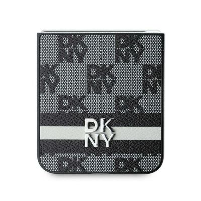 5. DKNY Checkered Pattern Printed Stripes case for Samsung Galaxy Z Flip 6 - black