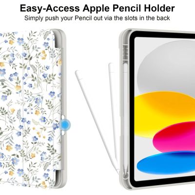 4. Tech-Protect SC Pen Case for iPad 10.9" 2022 (10th gen.) / 11" 2025 (11th gen.) - Daisies with Leaves