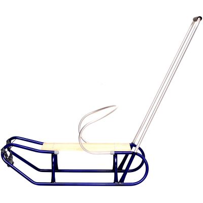 7. TOMEK METAL SLEDGE WITH BACKREST AND PUSHER, BLUE