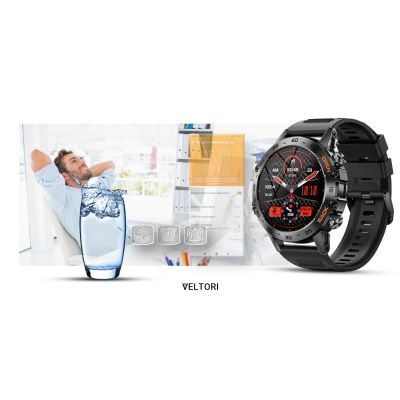 13. VELTORI VT120-1 Smartwatch Black Silicone Strap