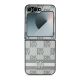 9. DKNY Checkered Pattern Printed Stripes Case for Samsung Galaxy Z Flip 6 - Beige