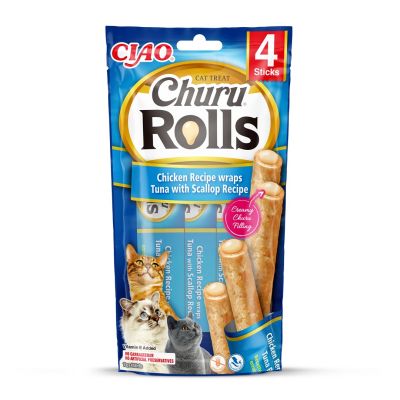6. INABA Churu Rolls Tuna with Scallops - a treat for cats - 4x10 g