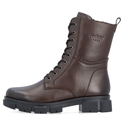 3. Women's leather ankle boots, insulated, brown