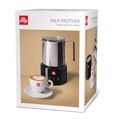 2. Illy 23760 Milk Frother/Warmer Black, Stainless Steel