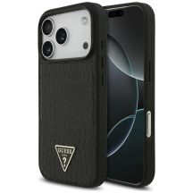 Guess Croco Triangle Logo MagSafe Case for iPhone 18 Pro / 17 Pro – black