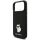 6. Karl Lagerfeld Silicone Choupette Metal Pin Case for iPhone 18 Pro Max / 17 Pro Max – Black