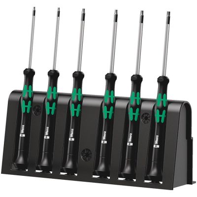 Set of TORX BO precision screwdrivers with hole + stand, 6 pcs.