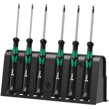 Set of TORX BO precision screwdrivers with hole + stand, 6 pcs.