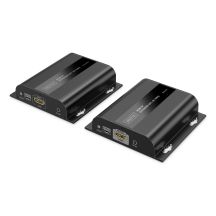 HDMI 4K/60Hz twisted pair extender cat.6 over IP 1G or up to 120m/200m, max. 253 receivers, IR control - set