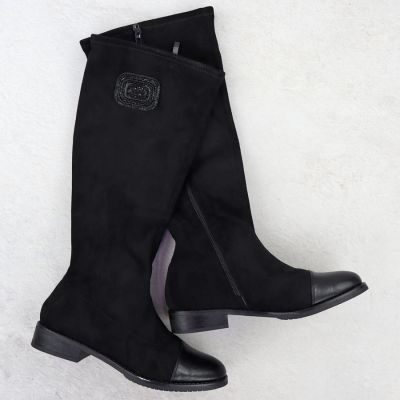 10. Women's black suede boots M.Daszyński MR2251-19
