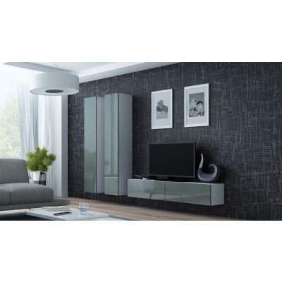 4. TV cabinet VIGO '140' 30/140/40 white/grey gloss