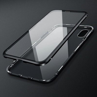 21. Wozinsky Full Magnetic Case Full Body Front and Back Cover with built-in glass for Vivo X60 black-transparent