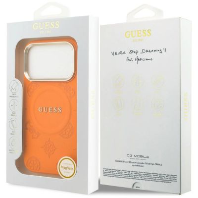 8. Guess Peony Hot Stamp MagSafe Case for iPhone 17 Pro - Orange