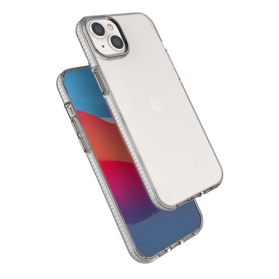 4. Spring Case case for iPhone 14 Plus silicone case with a frame light pink