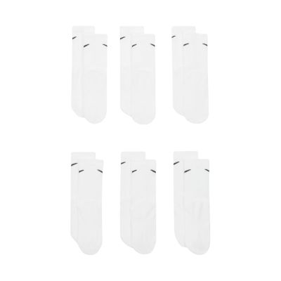 3. Nike Everyday Cush Crew Kids Socks 6 Pairs White SX6910 100