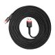8. Baseus Cafule Cable durable nylon cable USB / USB-C QC3.0 2A 3M black-red (CATKLF-U91)