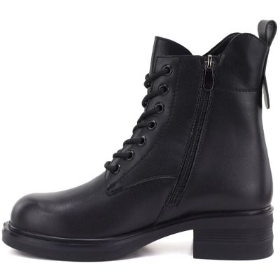 3. Vinceza 86444 Women’s Black Leather Ankle Boots
