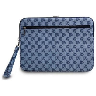 3. DKNY Sleeve Checkered Pattern Printed Stripes 14" Laptop Case - Blue