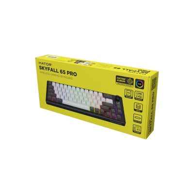 15. HATOR Skyfall Pro Wireless 65 Gaming Keyboard USB + RF Wireless + Bluetooth QWERTY US English Black, Gray