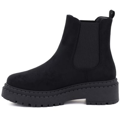 7. Women's suede ankle boots on the platform, black Big Star UU274858