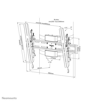 12. WL35S-910BL16 Neomounts TV wall mount