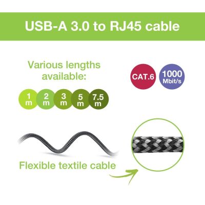 5. TECHLY USB-A TO GIGABIT ETHERNET RJ45 1M ADAPTER/NETWORK CABLE