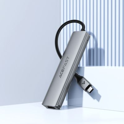 8. Acefast J16 USB Hub USB-C 5-in-1 HDMI 4K 60Hz PD90W Docking Station - Gray