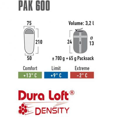 2. High Peak Easy Lite Pak 600 Sleeping Bag 210x75x50 23244