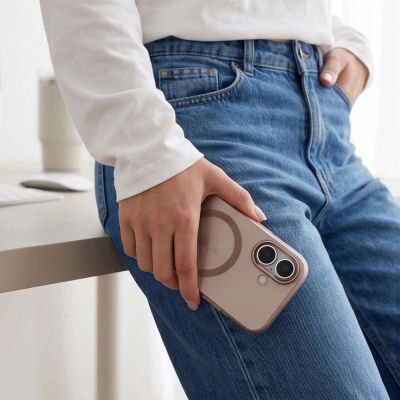 7. Tech-Protect MagZero MagSafe case for iPhone 17 - beige-brown matte