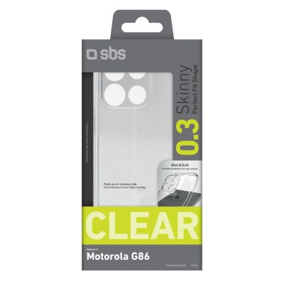 2. SBS Skinny Cover for Motorola Moto G86 - Transparent