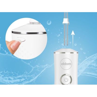 2. ELDOM IRRIGATOR RY200B 230 ML RECHARGEABLE, WHITE, WORKING TIME 60 MIN. CHARGING TIME APPROX. 6 HOURS, IPX7, TRAVEL CASE, USB CABLE