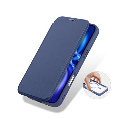 2. Dux Ducis Skin X Pro iPhone 17 Pro Case with Wallet, MagSafe Compatible - Blue